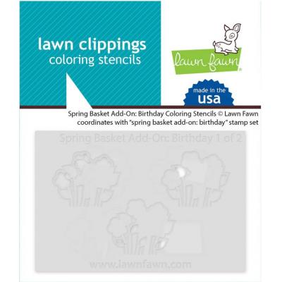 Lawn Fawn Stencils - Spring Basket Add-On: Birthday